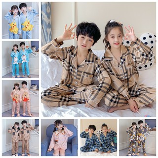 las niñas pijamas otoño invierno manga larga de los niños ropa de dormir conjunto de pijamas de seda conjunto de niños pijamas conjuntos para niños ropa de dormir conjunto