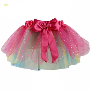 Falda De bebé nueva Tutu niña 3-8 T Princesa Mini fiesta De baile Pettiskirt arcoíris tul faldas para niñas ropa para niños ropa