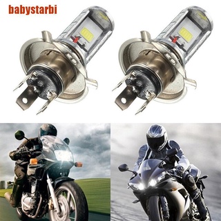 [babystarbi] 1 bombilla led para faros delanteros hi/lo beam h4 cob para motocicleta, color blanco