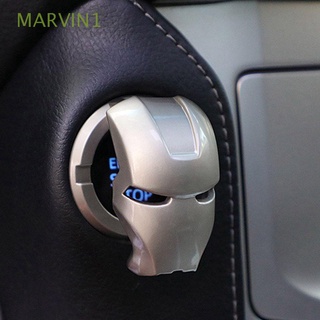 MARVIN1 High Quality Protective Cover Creativity Iron Man Engine Ignition Start Stop Button Convenient Car Accessories Interior Parts Decoration Sticker Switches Parts Car Interior Car Switch Button Cover/Multicolor