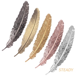 STEADY Creative Retro Feather Shaped Metal Bookmark Page Marker For Books Office School