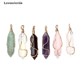 Loveoionia collar con pendiente de piedra Chakra de cristal Natural con punta de curación de cristal caliente MY