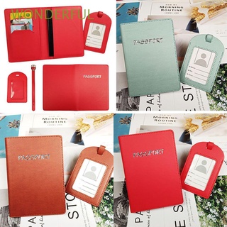 WONDERFUL Portable Passport Holder Cover Ultra-thin PU Leather Luggage Tag Credit Card Holder Passport Wallet Women Men Travel Cover Case Document Package Multi-function Passport Bag/Multicolor