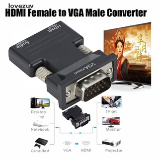 lovezuv HDMI Hembra A VGA Macho Convertidor/Adaptador De Audio Soporte 1080P Salida De Señal CL