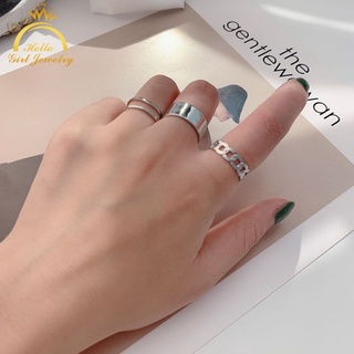 3 unids/Set Simple brillante doble capa anillos apertura ajustable índice dedo anillo Unisex moda joyería