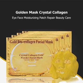 moda máscara dorada cristal colágeno ojos cara hidratante parche reparación belleza cuidado