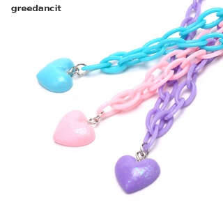 Greedancit Women Hip Hop Choker Heart Pendant Clavicle Chain Acrylic Necklace Jewelry Gift CL