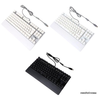 nee teclado mecánico usb con cable colorido led retroiluminación 87 teclas anti-ghosting accesorios para juegos