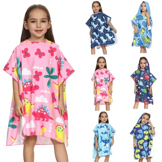 [STS] niño bebé niñas niños de dibujos animados toalla de playa con capucha traje de baño encubrimiento vestido
