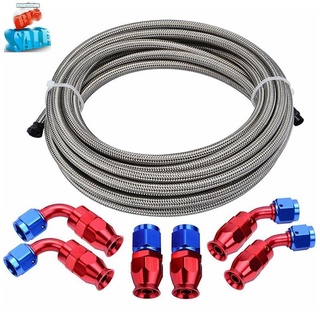 Braided Fuel Hose Line Kit Feed/Return Oil Fuel Hose with Hose Fitting Connector