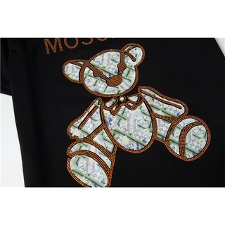 MOSCHINO [dom Gratis] 2021 Camiseta unisex De Alta calidad con estampado De oso mosquino con Manga corta (6)