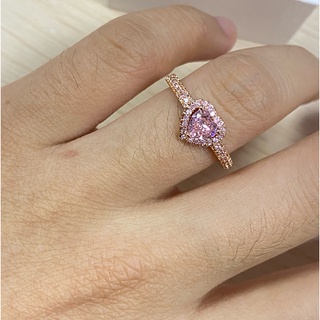 S925 plata pura brillante elevado rosa corazón anillo (3)