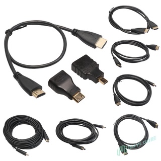 Cable macho compatible con HDMI de alta velocidad + adaptador compatible con Micro HDMI+Mini
