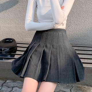 danaka falda plisada de cintura alta estilo coreano color sólido niñas falda sexy una línea de falda para las mujeres