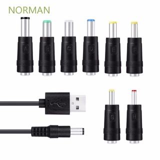 Norman Cable de carga Universal 8 en 1 de alta calidad USB a 5521 DC Cable de carga Cable de alimentación adaptador Cable de carga macho multifuncional para Router DC enchufe intercambiable/Multicolor