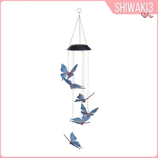 [Shiwaki3] Campanillas de viento al aire libre Solar mariposa viento campanillas de Color Cing LED timbre de viento, ing luces decorativas para patio jardín fiesta en casa (6)