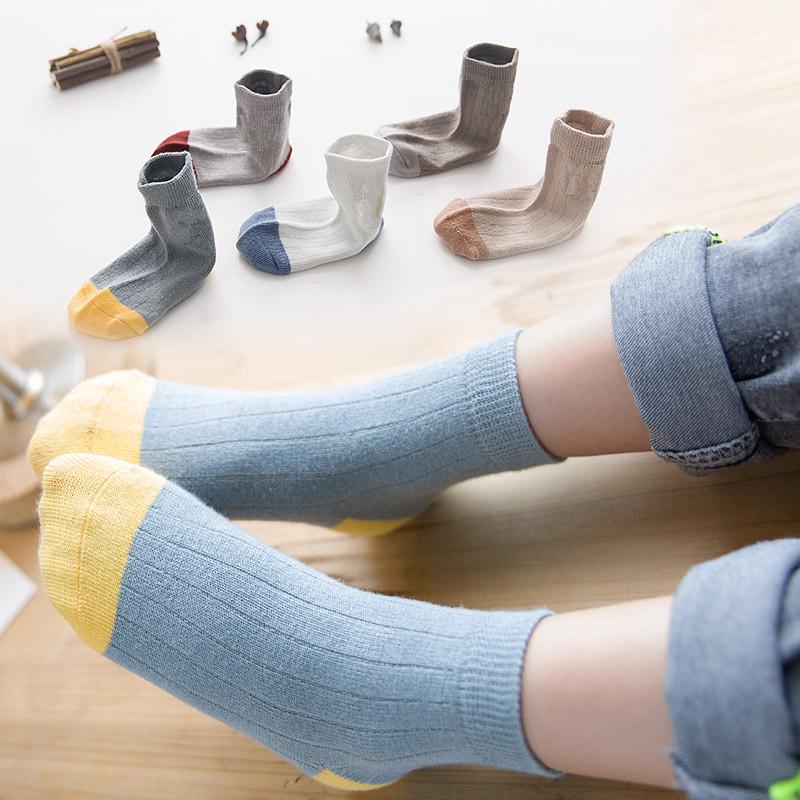 5 pzs/lote calcetines para niños cómodos y transpirables de algodón