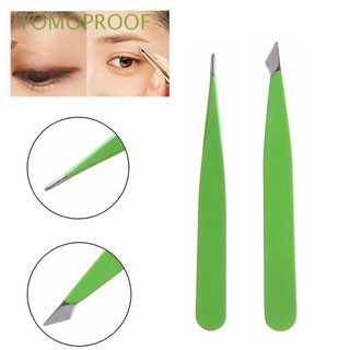 TOMOPROOF 2Pcs New Eyebrow Tweezer Women Hair Removal Makeup Tools Beauty Professional Tip Slant Stainless Steel