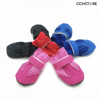 cchstore 4Pcs Dog Puppy Pet Soft Mesh Anti-slip Shoes Boots Comfortable Casual Sneakers (1)