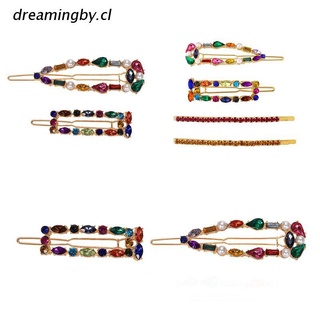 dreamingby.cl Bohemian Ethnic Colorful Faux Crystal Hair Clips Women Girls Alloy Frog Bobby Pins Imitation Pearl Jewelry Side Bangs Barrettes
