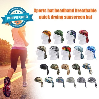 Gorra deportiva turbante transpirable y de secado rápido protector solar tocado pirata impreso gorra sombrero J2F2