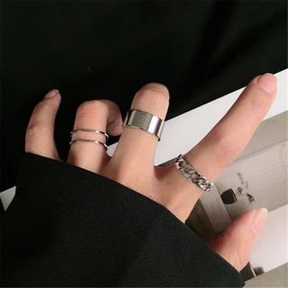 Hot Women Hip-hop Simple Rings 3Pcs/set Adjustable Ring Ins Joint Index Finger Ring Punk Cool Unisex Silver Jewelry Gifts temperament