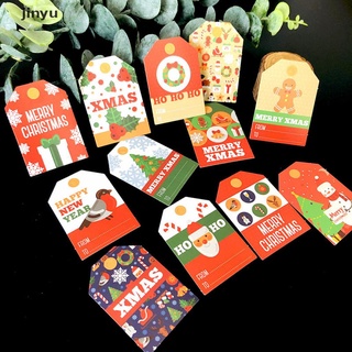jinyu 48PCS Merry Christmas DIY Kraft Tags Labels Gift Wrapping Paper Hang Tags New .