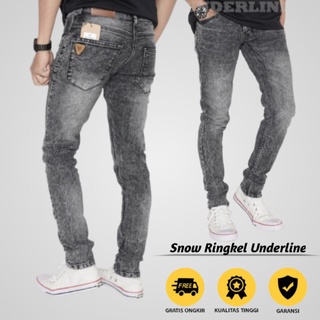 Pantalones vaqueros largos para hombre Ringkel de nieve 100% Original subrayado último Slimfit Skinny Denim Jeans