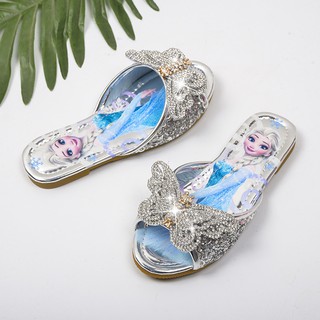 2021 Frozen Elsa princesa zapatos de los niños zapatos antideslizante suela suave sandalias niños niñas zapatillas de playa zapatillas (5)