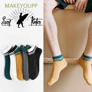 MAKEYOUPP Boy Boat Socks Men's Clothing Accesories Sports Stockings New Preppy Style Cotton Absorb Sweat Breathable Striped