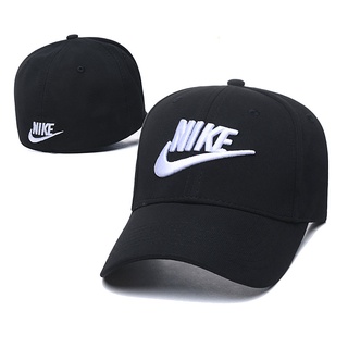 Nike Sombrero coreano para hombres mujeres gorro de béisbol Nike moda deportes al aire libre verano Color sólido ala plana gorro ajustable (6)
