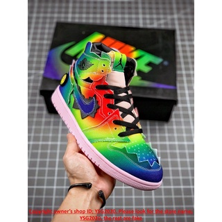 spot goods [ysg2020] nike j balvin x air jordan 1 high og rainbow zapatos de baloncesto