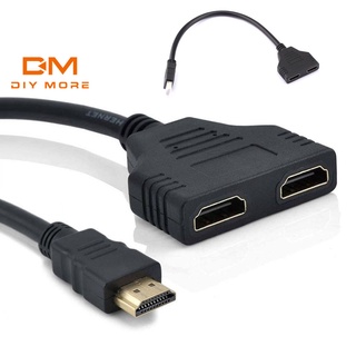 diymore hdmi 2port divisor hd 1080p macho a hembra adaptador 1 en 2 cable de conexión