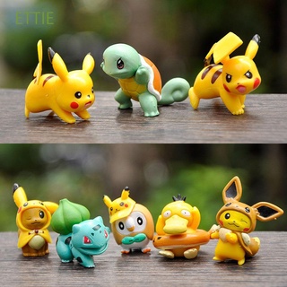ETTIE 8 Unids/Set Pokemon Figuras De Acción De PVC Muñeca Adornos Pikachu Miniaturas Lindo Modelo Juguetes Anime Japonés Figura