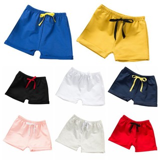 Fashionfox bebé bebé niños pantalones cortos de verano de algodón elástico cintura Casual sólido pantalones cortos