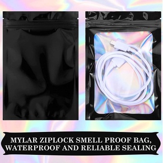 Jiaqi1 bolsas transparentes De aluminio para empaque De aluminio sellado Holográfico Colorido a prueba De bolsas/Multicolor (7)