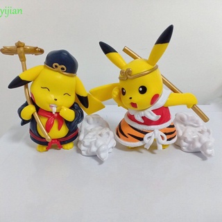 Yijian Pokemon Pikachu Dos Desenhos Animados Cosplays mono king Boneca Brinquedos Pikachu Cos Piggie figurita Modelo Pikachu Figuras De acción