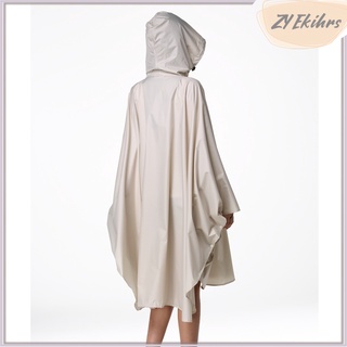 Women\\\'s Lightweight Waterproof Outdoor Raincoat Portable Poncho Beige
