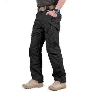IX9 Ciudad Táctica De Carga Pantalones De Los Hombres De Combate SWAT Ejército Militares Muchos Bolsillos Estiramiento Flexible Hombre Casual 5XL
