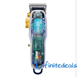 [cortaúñas de pelo] Kemei KM-2707PG USB recargable cortador de pelo transparente profesional Trimmer eléctrico peluquería inalámbrico Clippe