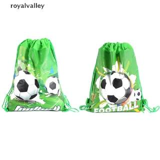 royalvalley - bolsa de fútbol no tejida con cordón, mochila para niños, viajes, escuela, bolsas de regalo cl