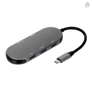 Na 5 en 1 multifuncional Hub de aluminio Shell USB *3/SD TF tarjeta Plug and Play Hub portátil gris