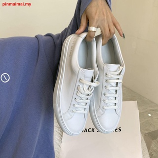 La primera capa de cuero de vacuno ~ cuero Liu Wen el mismo blanco zapatos de las mujeres zapatos de primavera y otoño 2021 nuevos deportes y ocio zapatos planos