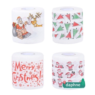 Daphne navidad suministros de baño decoraciones del hogar Santa Claus año nuevo impreso navidad rollo de papel decoración de navidad