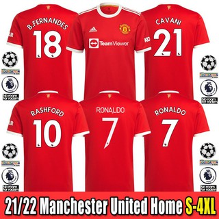 Manchester United Home Shirt 2021-2022 fútbol 21/22 manga corta talla S-4XL hombre fans jersey