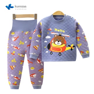 [KZ] 2 Unids/Set Bebé Niña Niño Ropa Pijamas Conjunto De Manga Larga Tops Pantalones De Dormir Trajes Casual