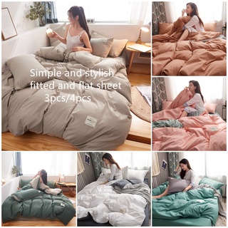6 diseño de colores puros de algodón amigable a la piel 3 unids/4pcs espesar juego de ropa de cama cadar funda de edredón y sábana plana y funda de almohada