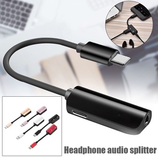USB-C Type-C to 3.5mm Jack AUX Headphone Audio Splitter Charging Adapter Cable