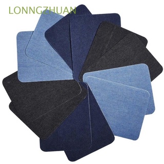 LONNGZHUAN 4/12PCS New Knee Elbow Apparel Jeans DIY Fabric Patch Sewing Pants Applique Repair Iron-on