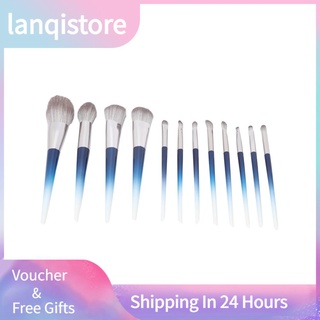 Lanqistore - juego de 12 brochas de maquillaje profesional para polvo facial, sombras de ojos